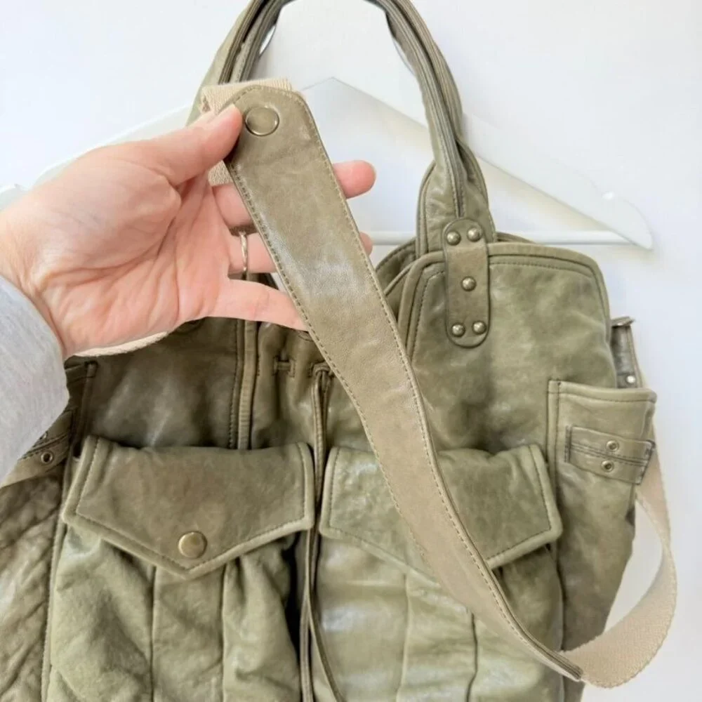 Kooba Campbell Leather Satchel Bag – Olive Green - Picture 4 of 11